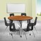 Flash Furniture Mobile 47.5" Circle Wave Oak Table Set-16" Chairs XU-GRP-16CH-A48-HCIRC-OAK-T-A-CAS-GG - alternate 1